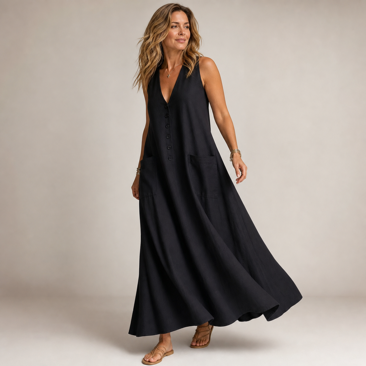 Andreina Liberati™ Versatile Sleeveless Maxi Dress for Warm Days
