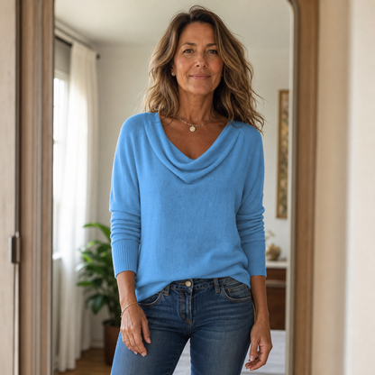 Angelica Linari™ Cowl Neck Sweater for Effortless Style