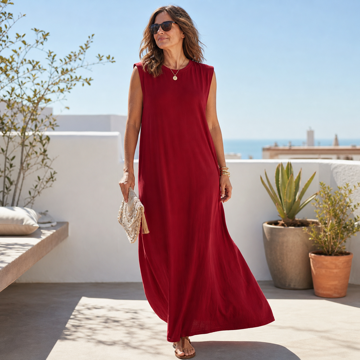 Angiolina Ghidini™ Elegant Loose Maxi Dress for Flattering Comfort
