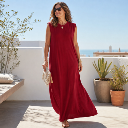 Angiolina Ghidini™ Elegant Loose Maxi Dress for Flattering Comfort