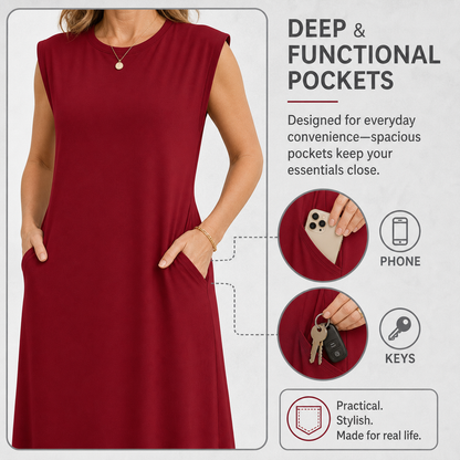 Angiolina Ghidini™ Elegant Loose Maxi Dress for Flattering Comfort