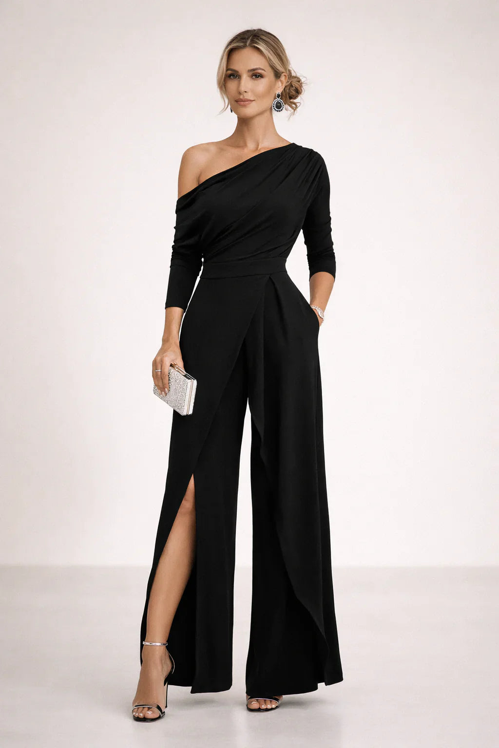 Anita Soft-Touch One-Shoulder Wide-Leg Jumpsuit - main front product view