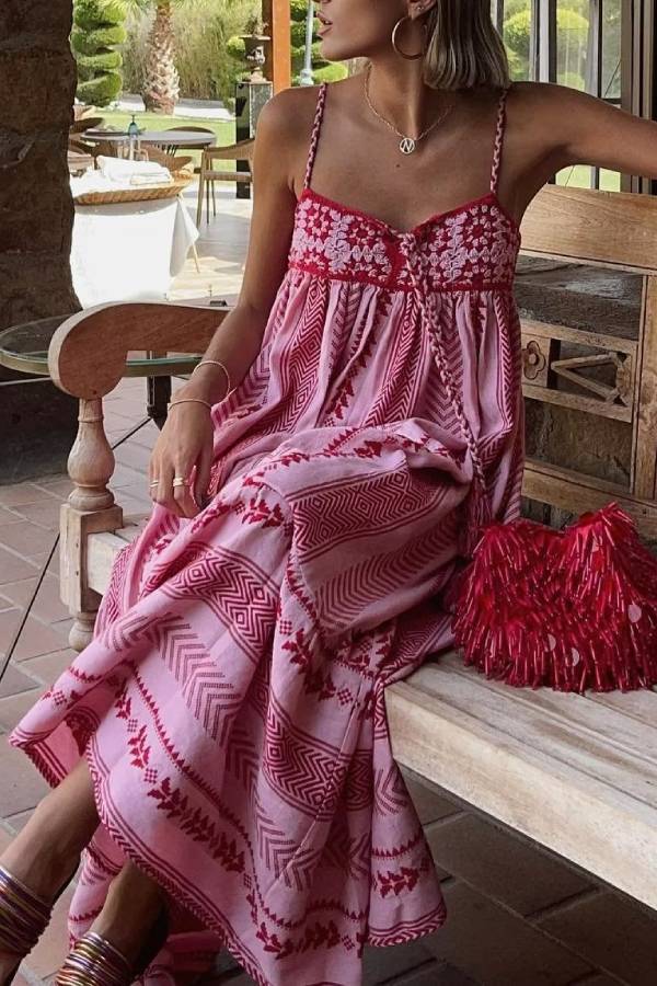 Anita Locatelli™ Flowy Bohemian Maxi Dress for Vacations