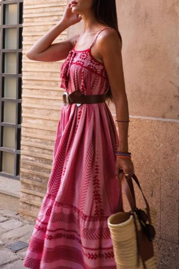 Anita Locatelli™ Flowy Bohemian Maxi Dress for Vacations