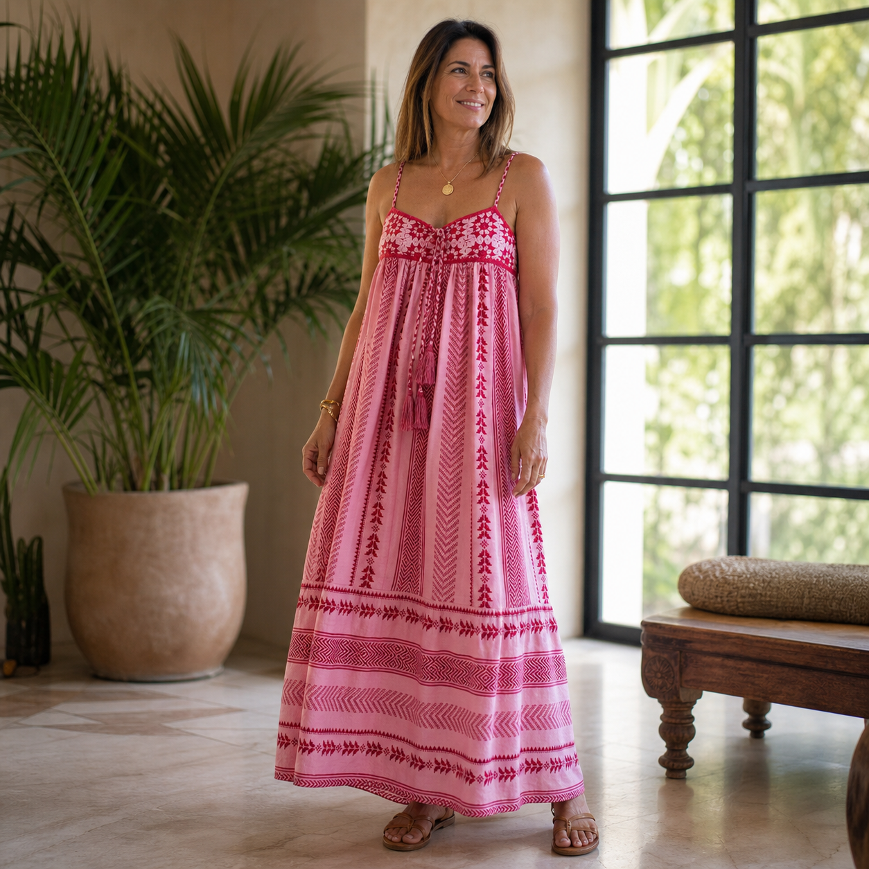 Anita Locatelli™ Flowy Bohemian Maxi Dress for Vacations