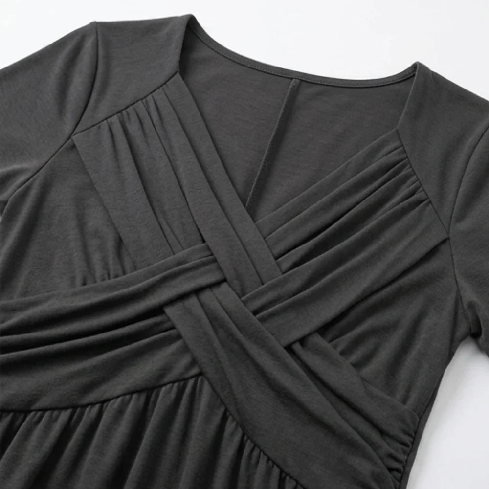 Anita Monterosso™ Flattering V-Neck Dress for Effortless Elegance