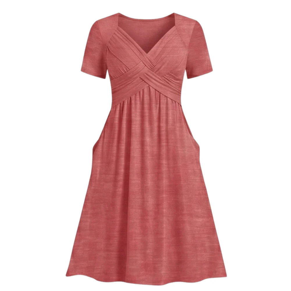 Anita Monterosso™ Flattering V-Neck Dress for Effortless Elegance
