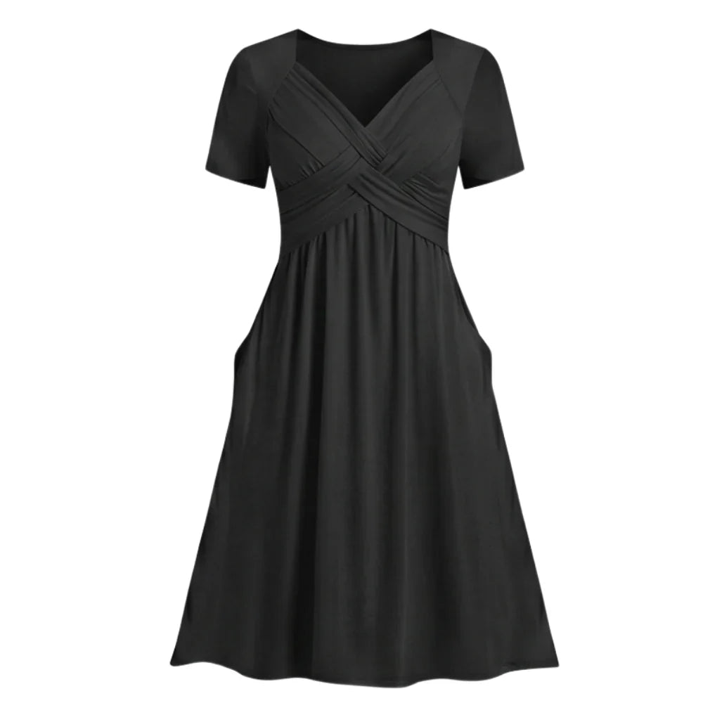 Anita Monterosso™ Flattering V-Neck Dress for Effortless Elegance