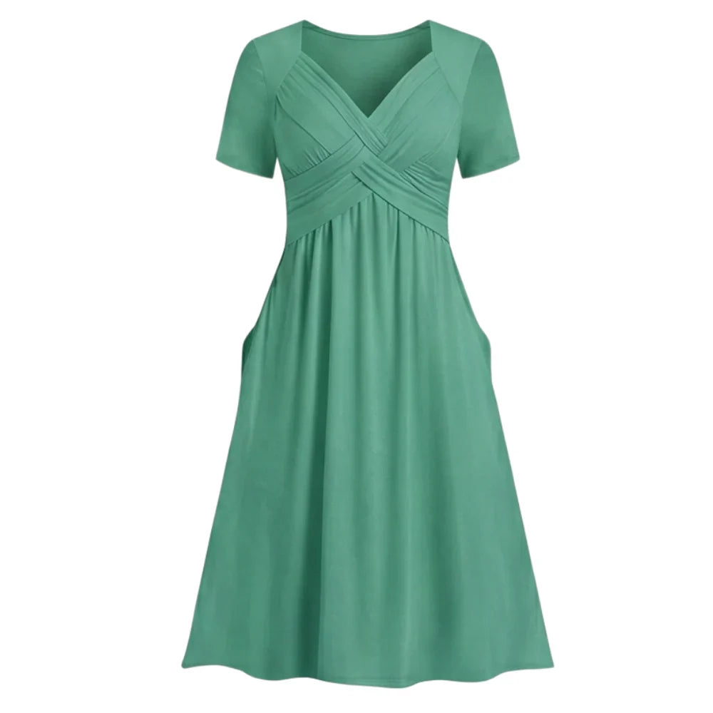 Anita Monterosso™ Flattering V-Neck Dress for Effortless Elegance