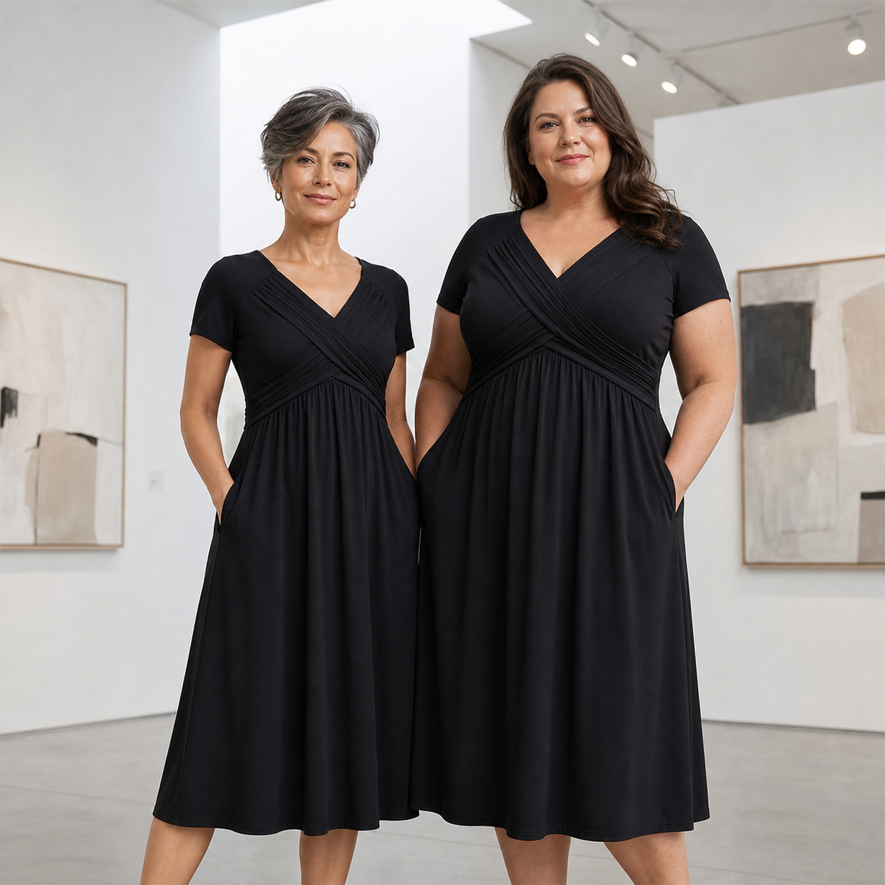 Anita Monterosso™ Flattering V-Neck Dress for Effortless Elegance