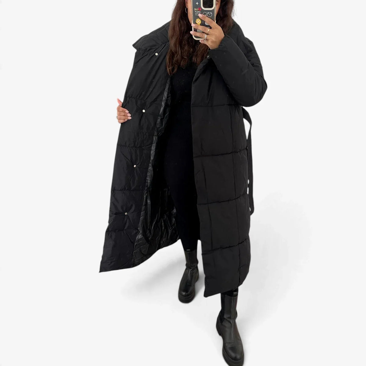 Annalisa Muratori™ Elegant Belted Puffer Coat for Cozy Winter Warmth
