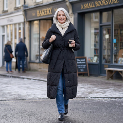 Annalisa Muratori™ Elegant Belted Puffer Coat for Cozy Winter Warmth