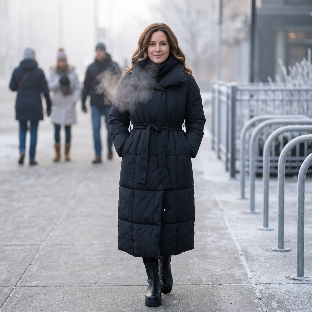 Annalisa Muratori™ Elegant Belted Puffer Coat for Cozy Winter Warmth
