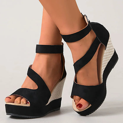 Antonia Cross Strap Wedge Sandals - main product view of cross strap wedges