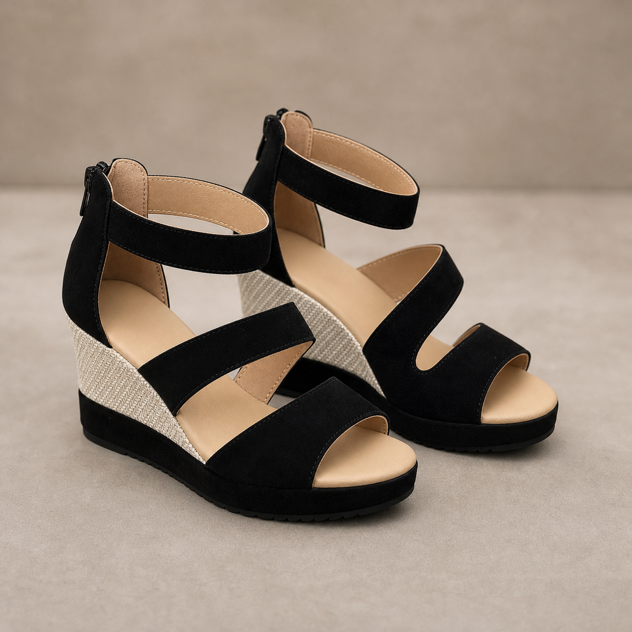 Antonia Gigli™ Cross Strap Wedges for All-Day Comfort