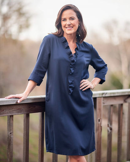 Arianna Lombardo™ Effortless Ruffled V-Neck Dress