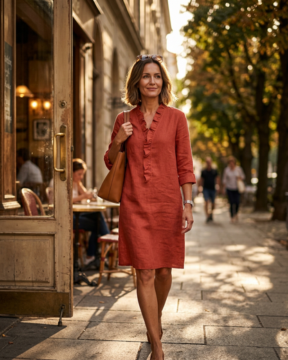Arianna Lombardo™ Effortless Ruffled V-Neck Dress