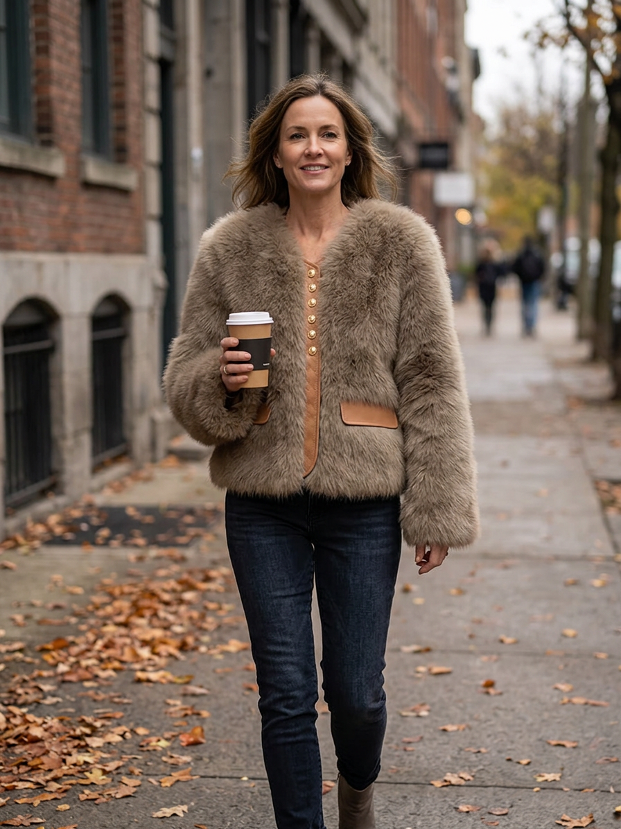 Assunta Ferrozzi™ Elegant Faux Fur Winter Jacket
