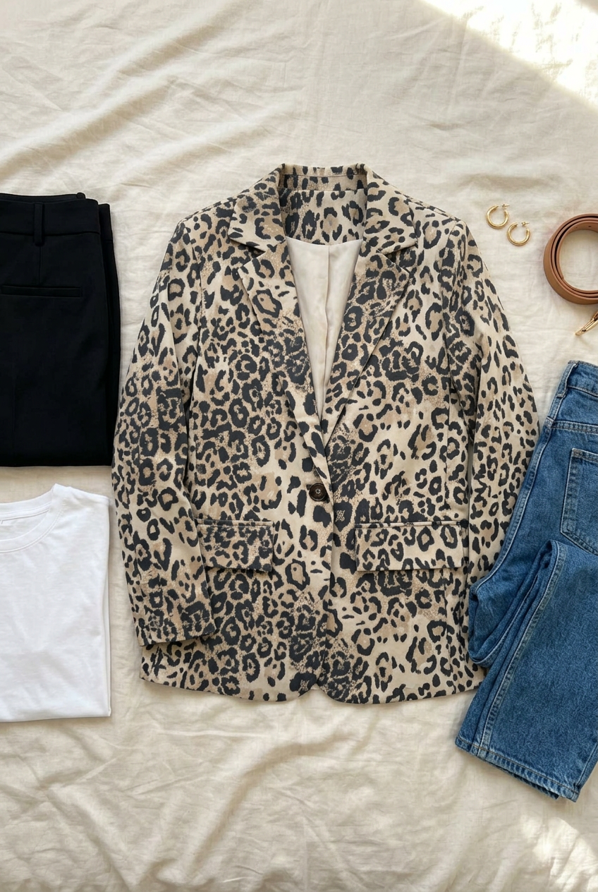 Augusta Poggi™ Versatile Leopard Blazer for Day to Night