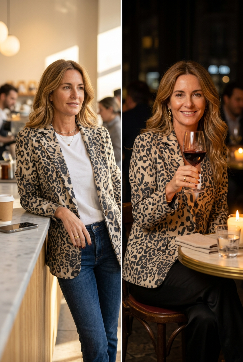 Augusta Poggi™ Versatile Leopard Blazer for Day to Night