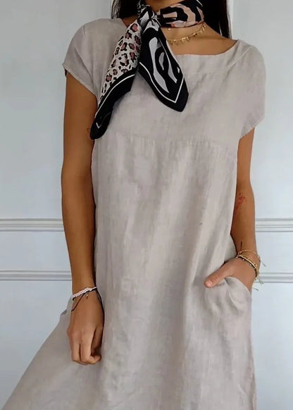 Aurelia Colombo™ Breathable Cotton Linen Everyday Dress