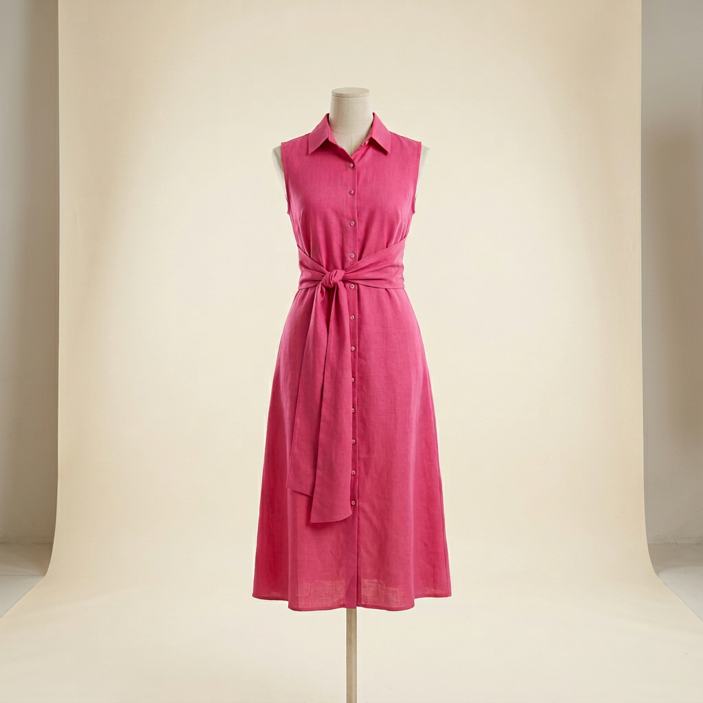 Aurora Moretti™ Feminine Tie Waist Midi Dress