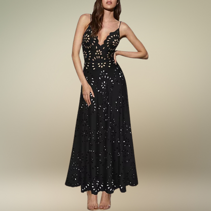 Azzurra Angelini™ Floral Eyelet Swimsuit with Maxi Skirt