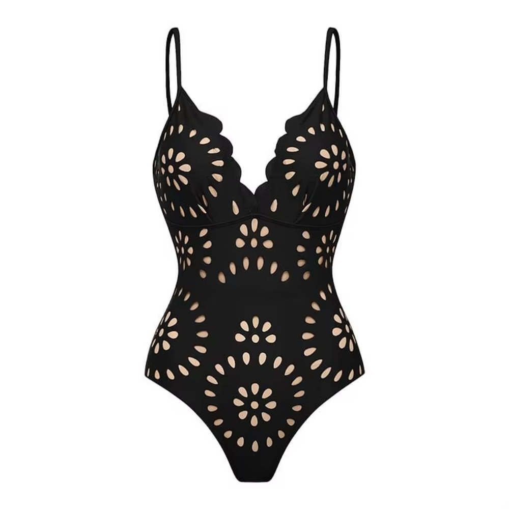 Azzurra Angelini™ Floral Eyelet Swimsuit with Maxi Skirt