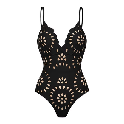 Azzurra Angelini™ Floral Eyelet Swimsuit with Maxi Skirt