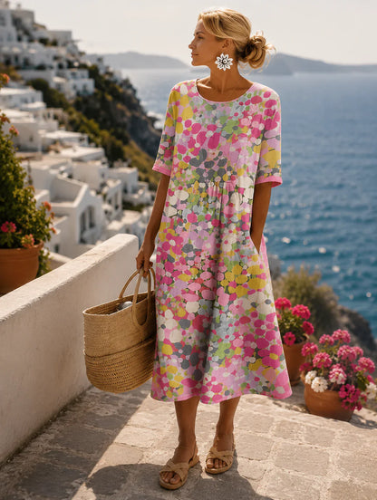 Azzurra Airy Midi Dress - main front view of the breathable midi dress