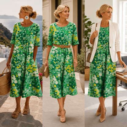 Azzurra Giovinazzo™ Breathable Midi Dress for Effortless Style