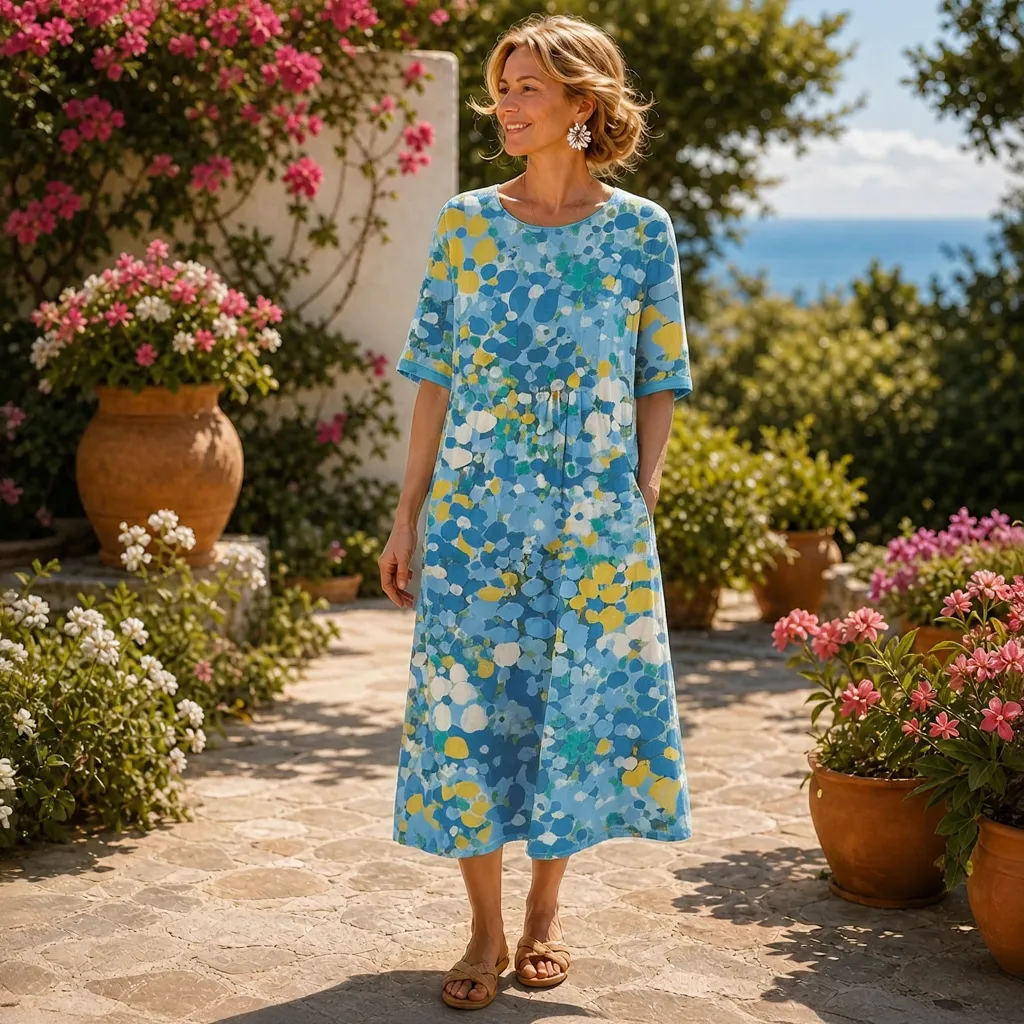 Azzurra Giovinazzo™ Breathable Midi Dress for Effortless Style