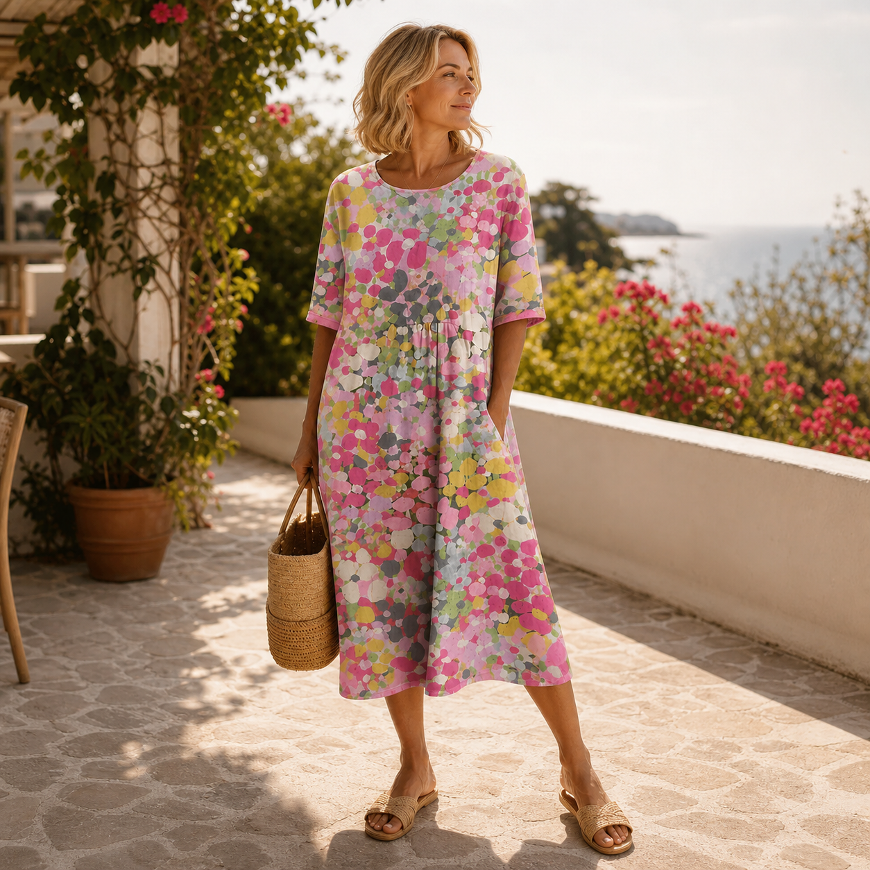 Azzurra Giovinazzo™ Breathable Midi Dress for Effortless Style