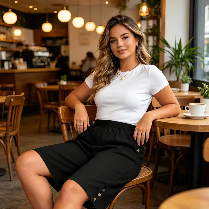 Azzurra Mottola™ Comfortable Capri Pants with Elastic Waist