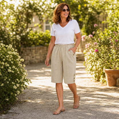 Azzurra Mottola™ Comfortable Capri Pants with Elastic Waist