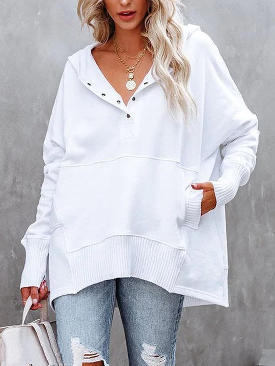 Fina Piccio™️ Oversized sweatshirt with hood and thumbholes