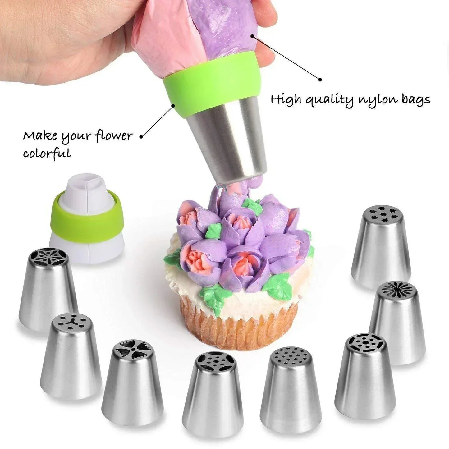 BakeSuppliez™️ A set of flower-shaped cake decorating tips