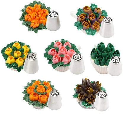 BakeSuppliez™️ A set of flower-shaped cake decorating tips