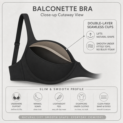Balconessa™ Seamless Balconette Bra for Invisible Support