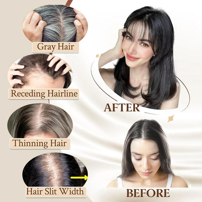 BangPro Realistic Bangs Hair Topper - close-up detail of realistic bangs texture and construction