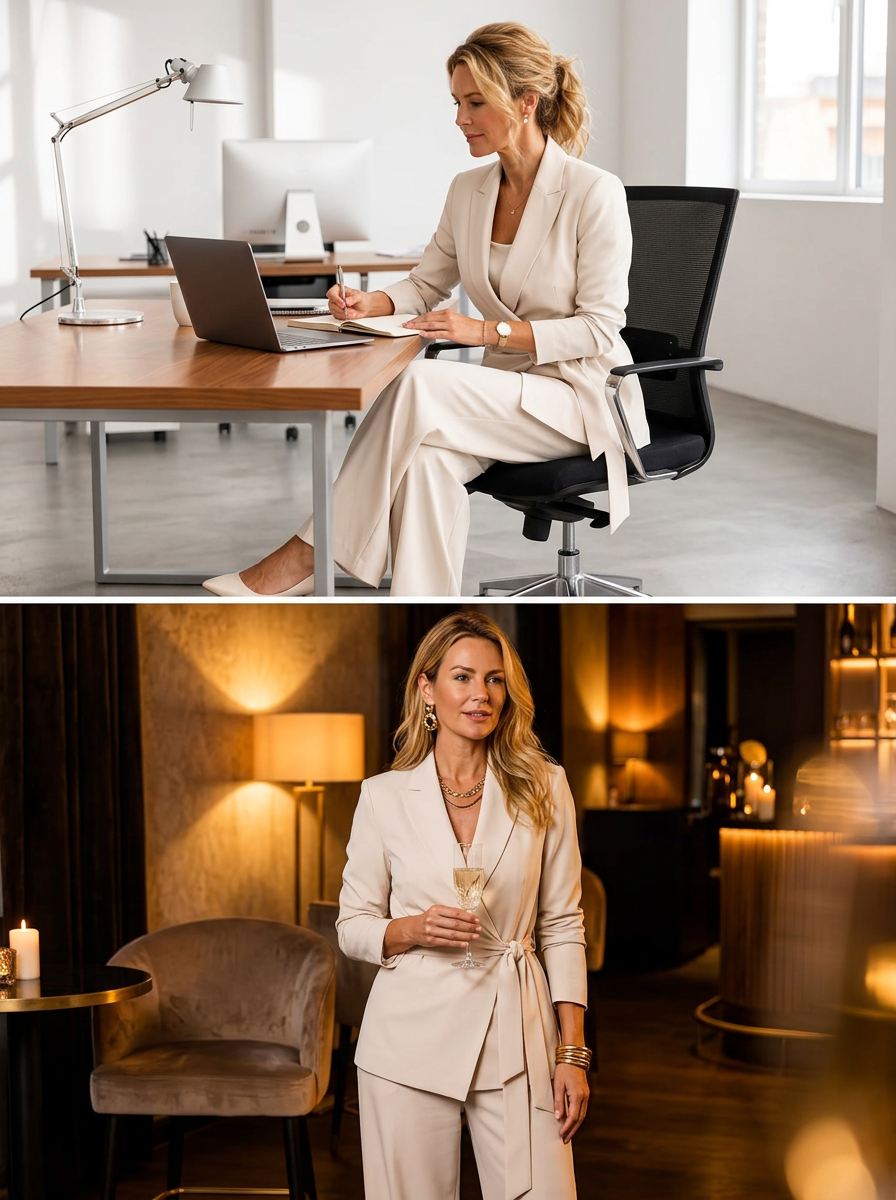 Barbara Aloisi™ Polished Tie-Belt Suit for Work and Events