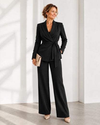 Barbara Aloisi™ Polished Tie-Belt Suit for Work and Events