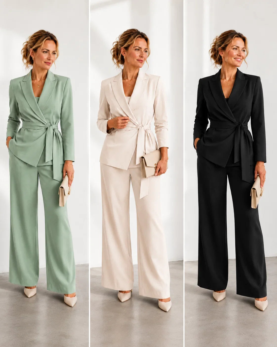 Barbara Aloisi™ Polished Tie-Belt Suit for Work and Events