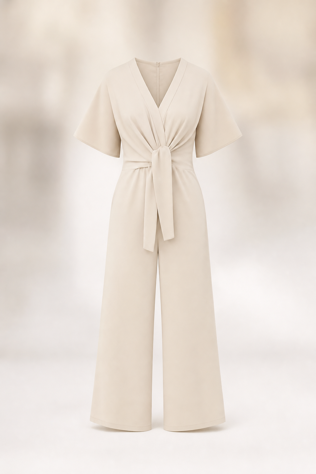 Barbara Antinori™ Elegant Tie Front Wide Leg Jumpsuit