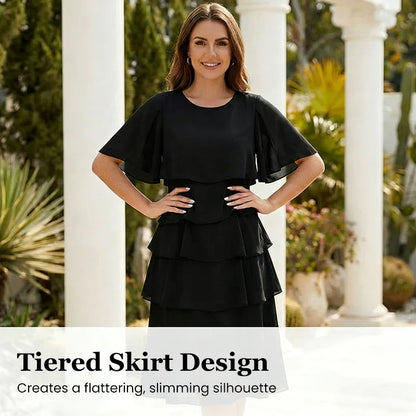 Barbara Muggia™ Flutter Sleeve Dress for Effortless Elegance