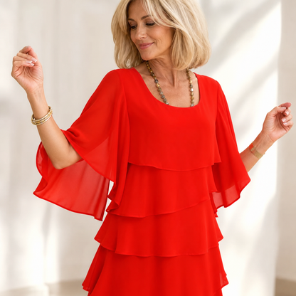 Barbara Muggia™ Flutter Sleeve Dress for Effortless Elegance