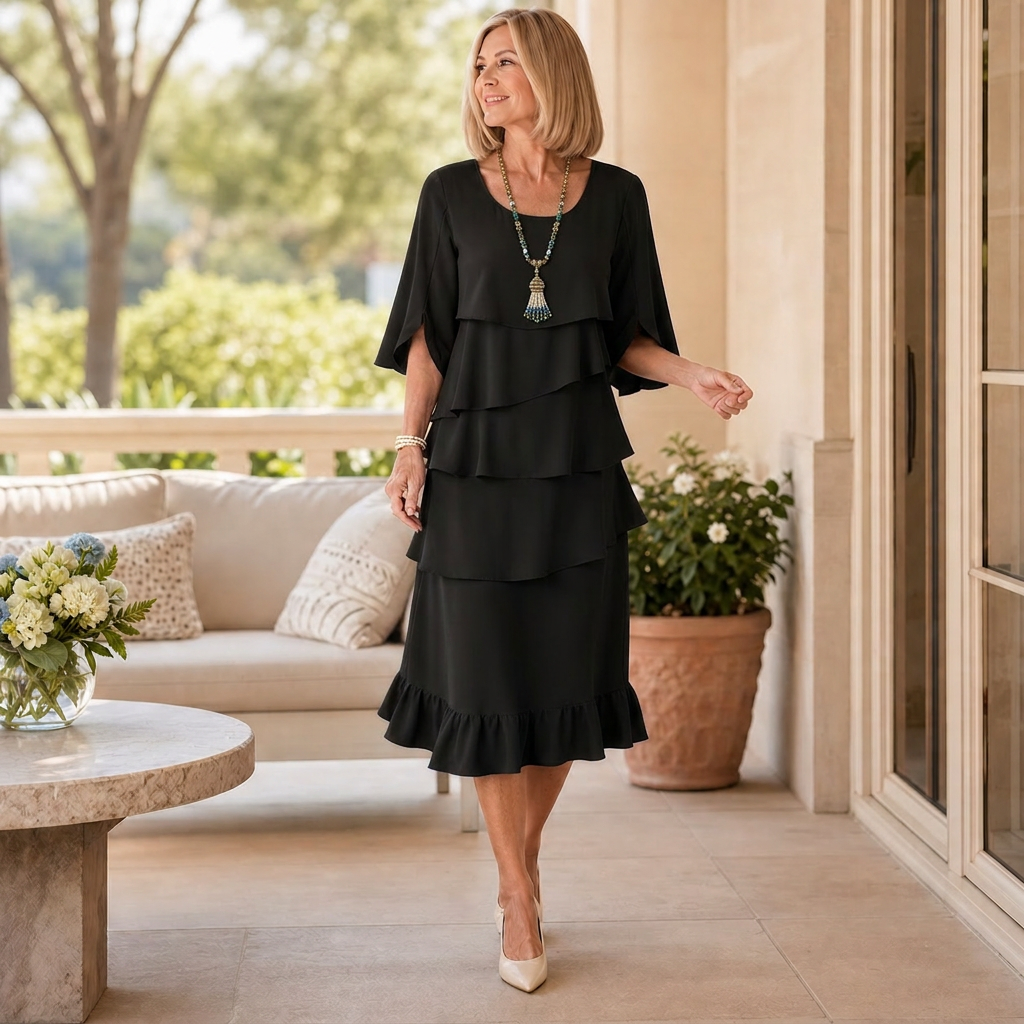 Barbara Muggia™ Flutter Sleeve Dress for Effortless Elegance