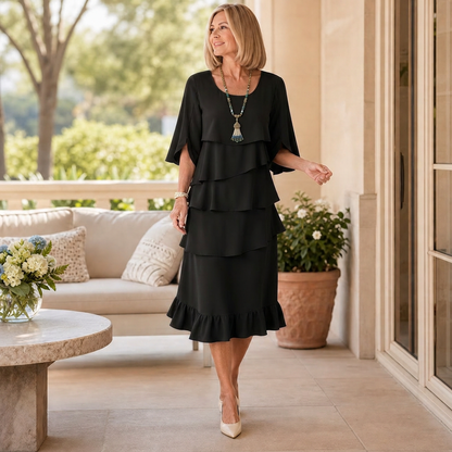 Barbara Muggia™ Flutter Sleeve Dress for Effortless Elegance