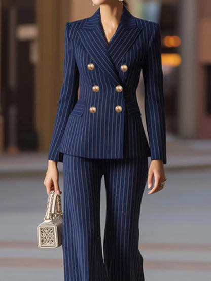 Barbara Ronchi™ Striped Tailored Suit for Polished Style