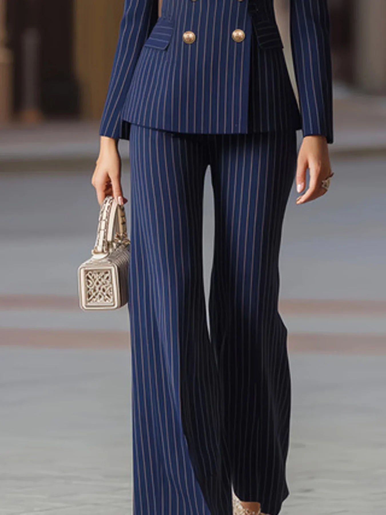 Barbara Ronchi™ Striped Tailored Suit for Polished Style